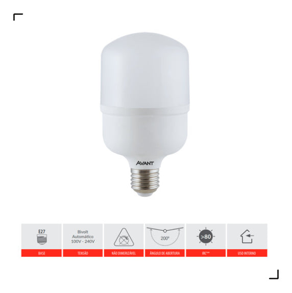 Lampada Led Bulbo Hp 50w 3000k E27 110v/220v Bivolt Avant