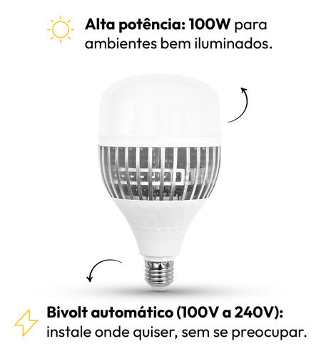 Lampada Led Bulbo Hp 100w 4000k Branco Neutro E27 Bivolt Branco Avant