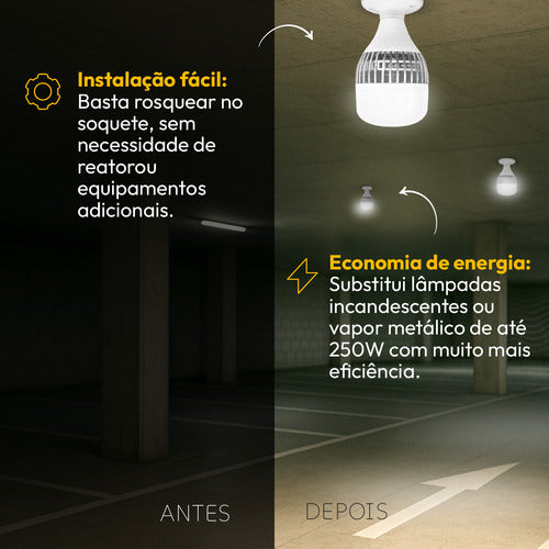 Lampada Led Bulbo Hp 100w 3000k Branco Quente E27 Bivolt Branco Avant