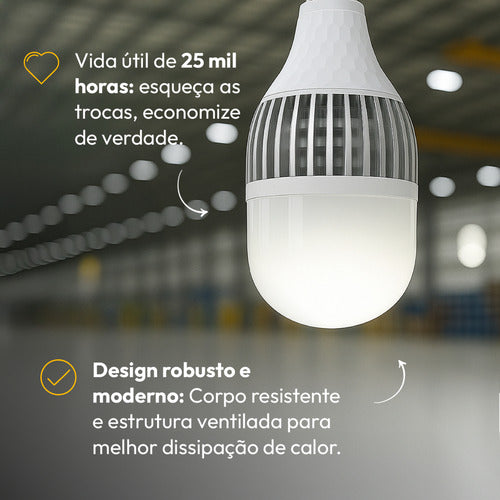 Lampada Led Bulbo Hp 100w 3000k Branco Quente E27 Bivolt Branco Avant
