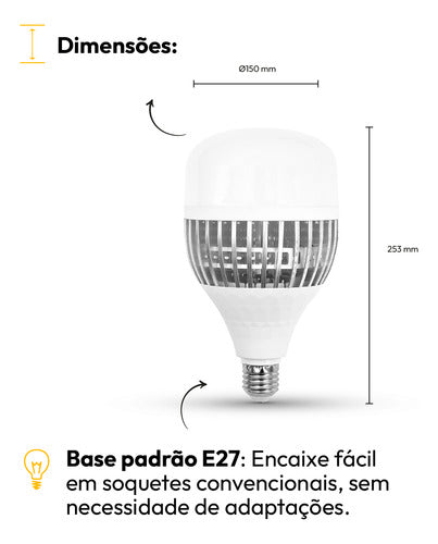 Lampada Led Bulbo Hp 100w 3000k Branco Quente E27 Bivolt Branco Avant