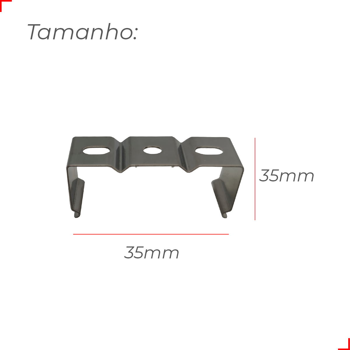 Kit 10 Suporte Perfil Led Risque Slat 35x35mm Sobrepor Deluxe