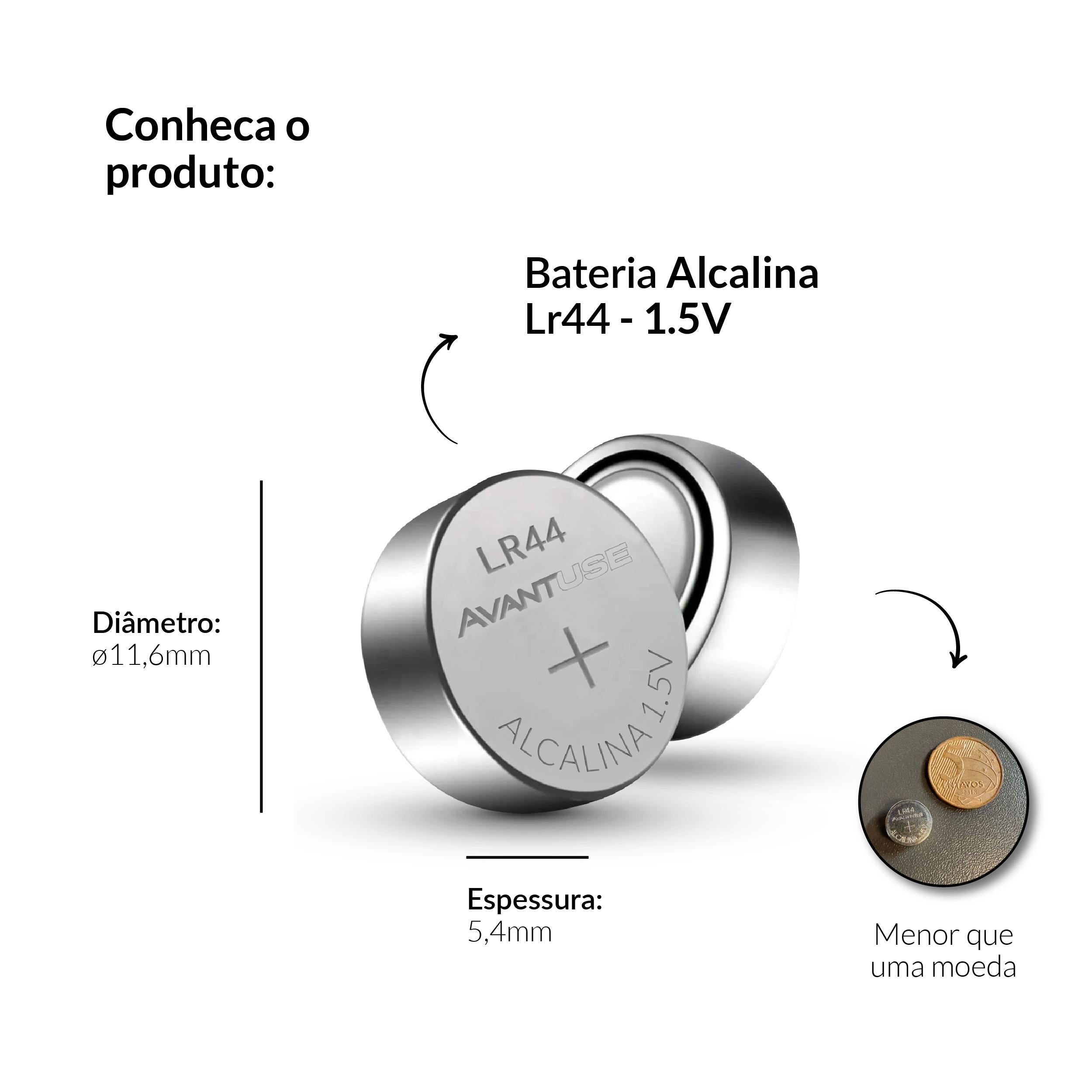 kit 10 Baterias Alcalina Lr44 1.5v Avant Use