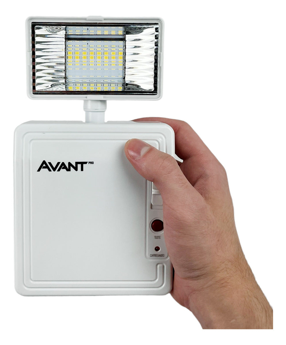 Luminaria Led Emergencia Bloco 2w 6000K Branco Frio Bivolt Branco Avant