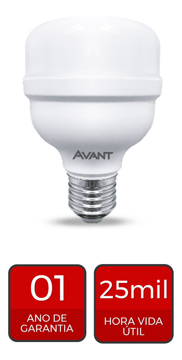 Lâmpada Led Bulbo Hp 20w Pack Com 3 6500k Branco Frio E27 Bivolt Avant