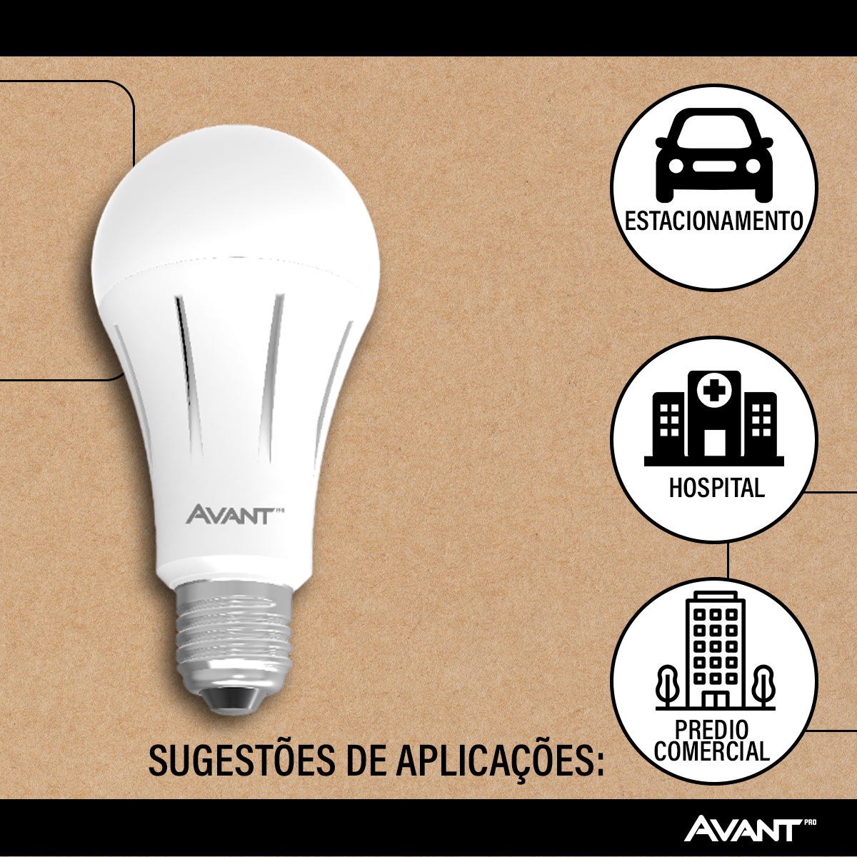 Lampada Led Pera 9w E27 6000k Branco Frio Duração de Até 4h Bivolt Branco Avant