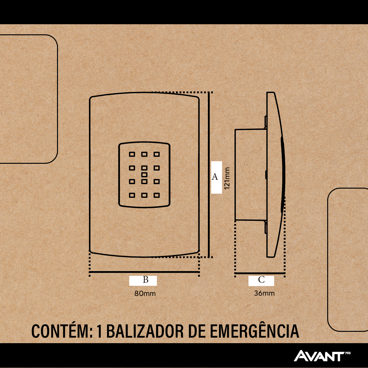 Luminária Led Emergência Balizador 1w 6000K Branco Frio Bivolt Branco Avant
