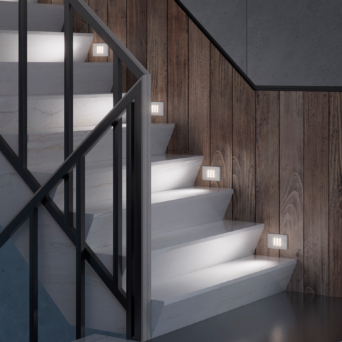 Luminária Led Emergência Balizador 1w 6000K Branco Frio Bivolt Preto Avant