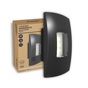 Luminária Led Emergência Balizador 1w 6000K Branco Frio Bivolt Preto Avant
