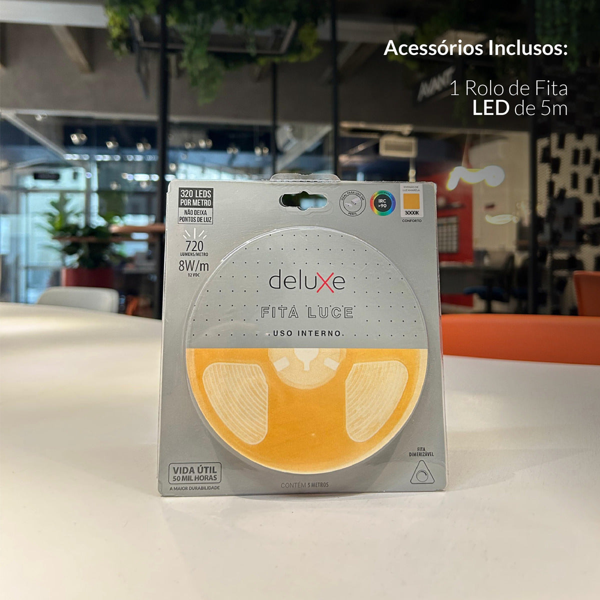 Fita Led Luce 8w 3000k Branco Quente 720lm IP20 12v Avant