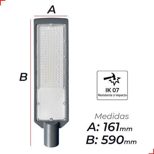 Luminária Led Poste Detroit 150w 6500k Branco Frio Bivolt Ip66 Avant Pro