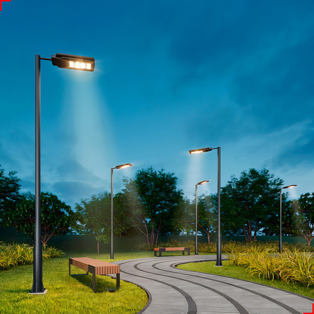 Luminária Led Poste Detroit Nema 50w 6500k Branco Frio Bivolt Avant Pro