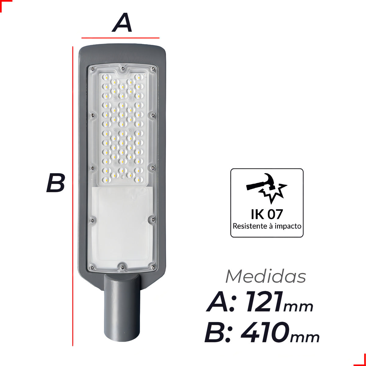 Luminária Led Poste Detroit Nema 50w 6500k Branco Frio Bivolt Avant Pro