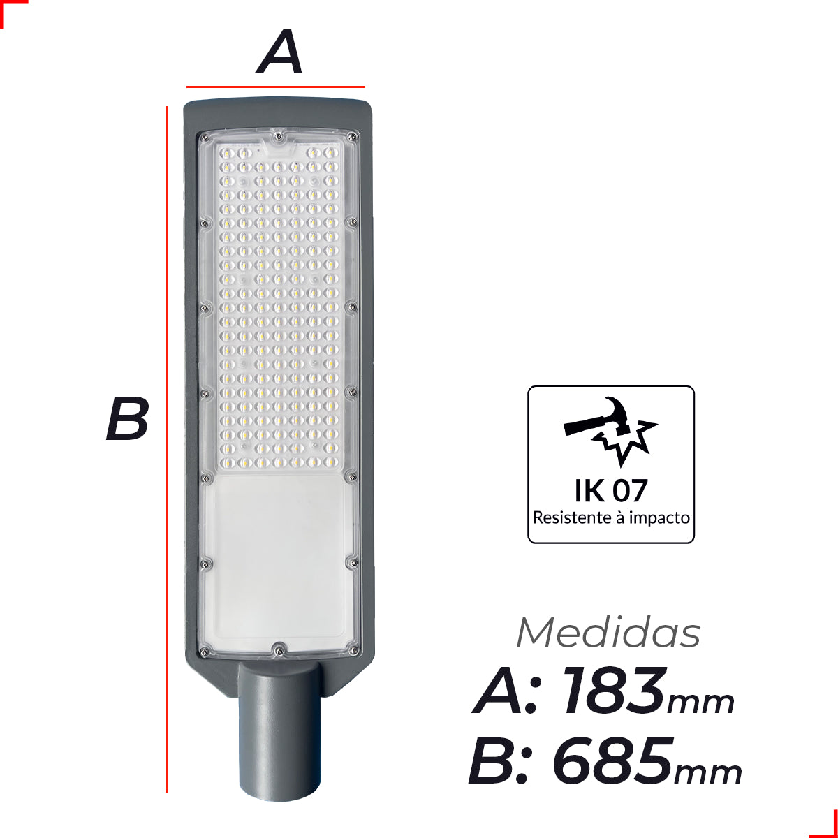 Luminária Led Poste Detroit Nema 200w 6500k Branco Frio Bivolt Avant Pro