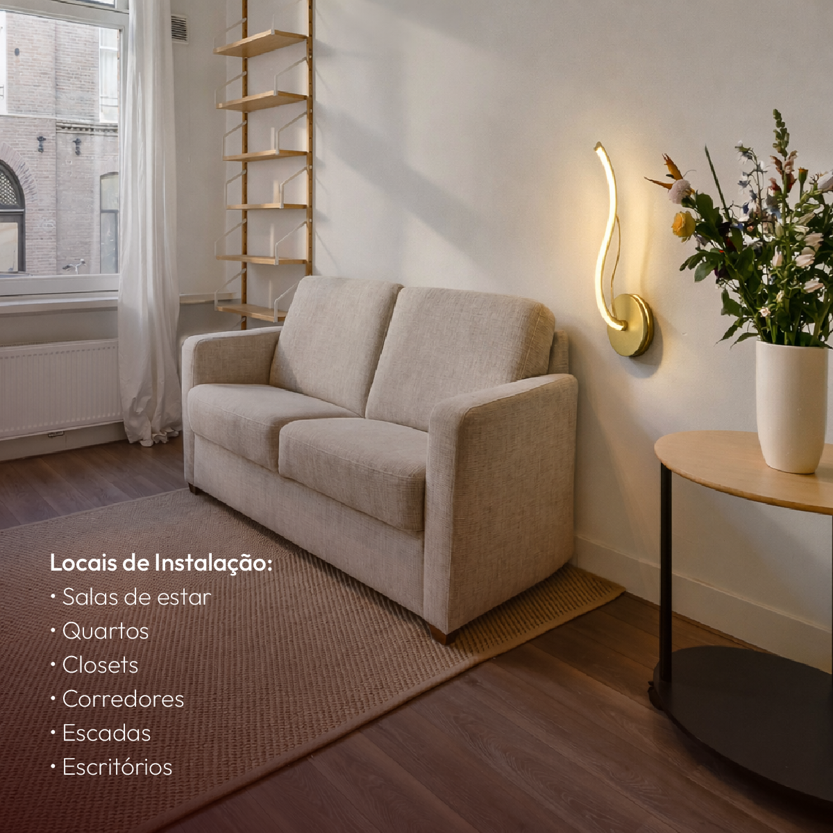 Arandela Led Liz 12w 3000K/6500K Dourado Avant