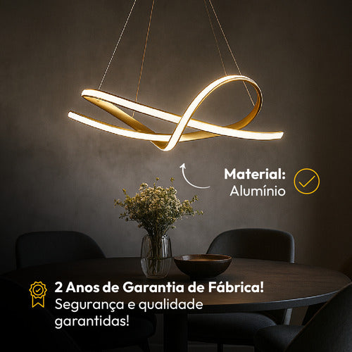 Pendente Led Eva 36w Com Seleção de temperatura Quente/Neutro/Frio Dourado Cod: 589098072 Avant