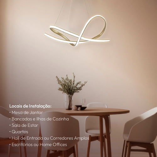 Pendente Led Eva 36w Com Seleção de temperatura Quente/Neutro/Frio Dourado Cod: 589098072 Avant