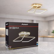 Luminaria Led  Plafon Cecilia 48w 3000k Dourado Avant