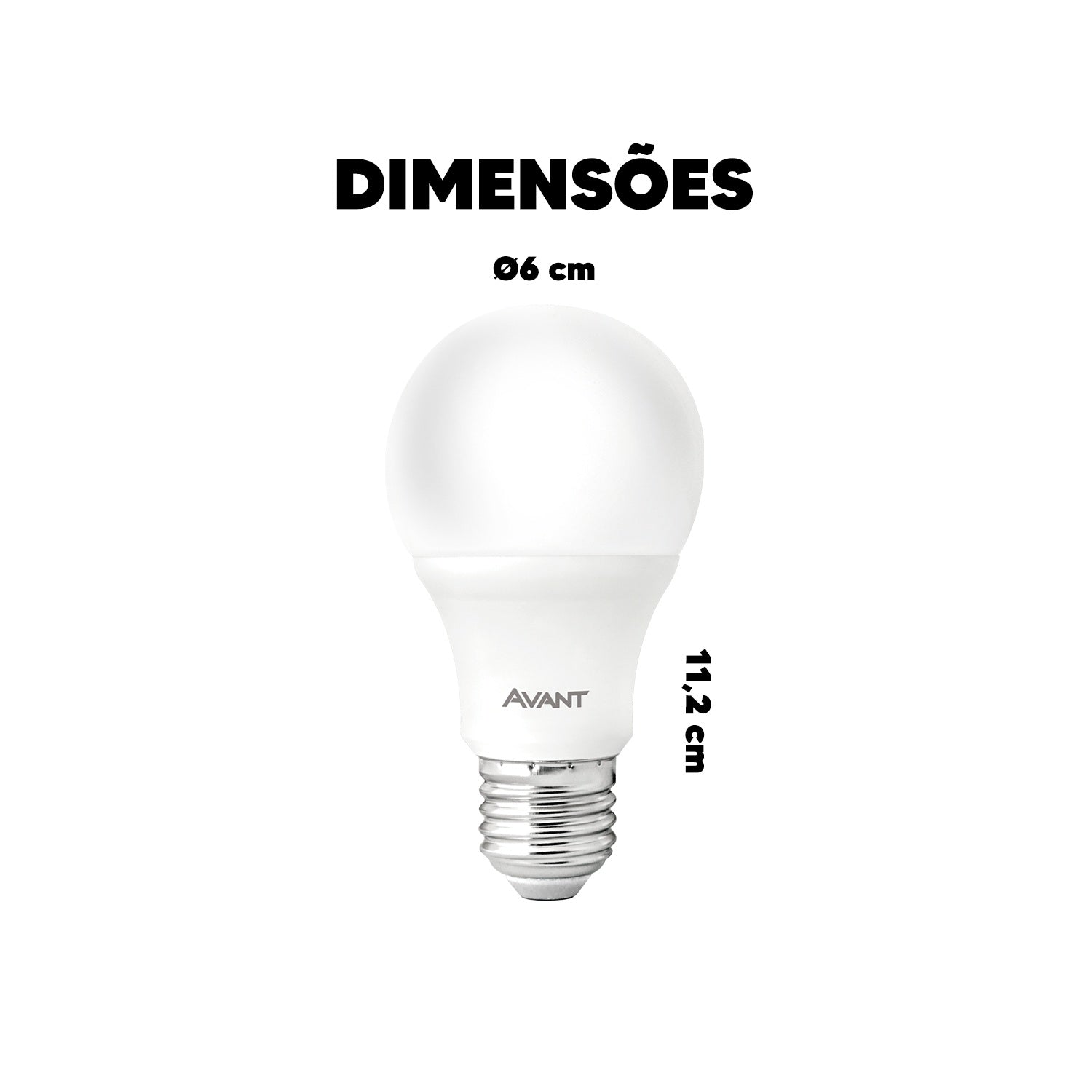 Lâmpada Led Pera 12w 3000k Branco Quente E27 Bivolt IP20 Branco Avant