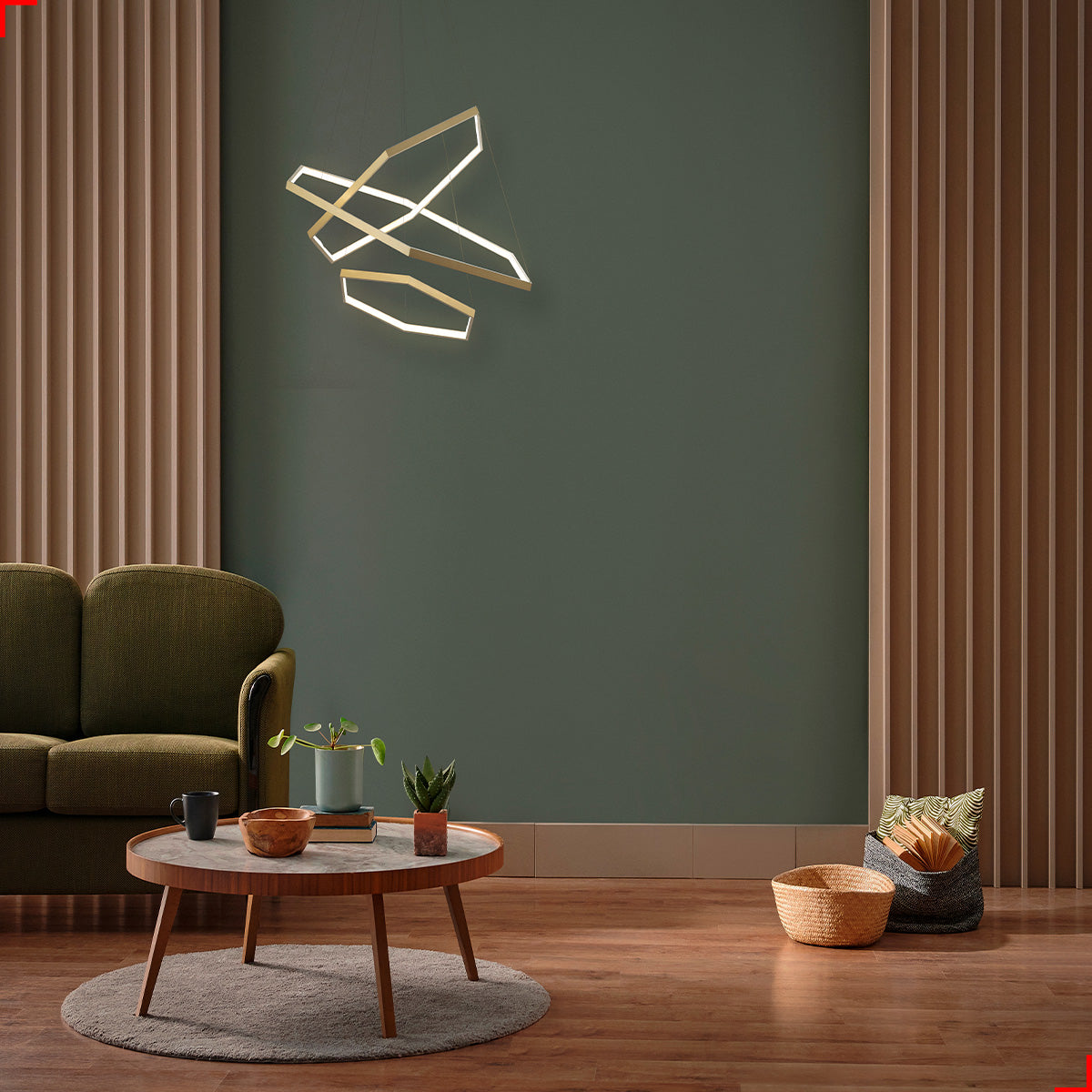 Pendente Led Sofia 80w 3000k/6500k IP20 Bivolt Dourado Avant