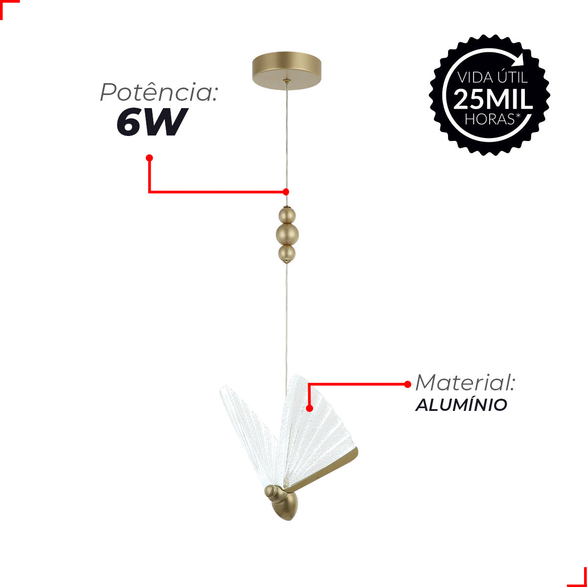 Pendente Led Rubia Aluminio 6w 3000k A 6500k Avant