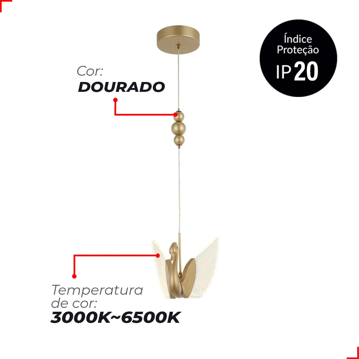 Pendente Led Nicole 4w 3000k A 6500k Avant