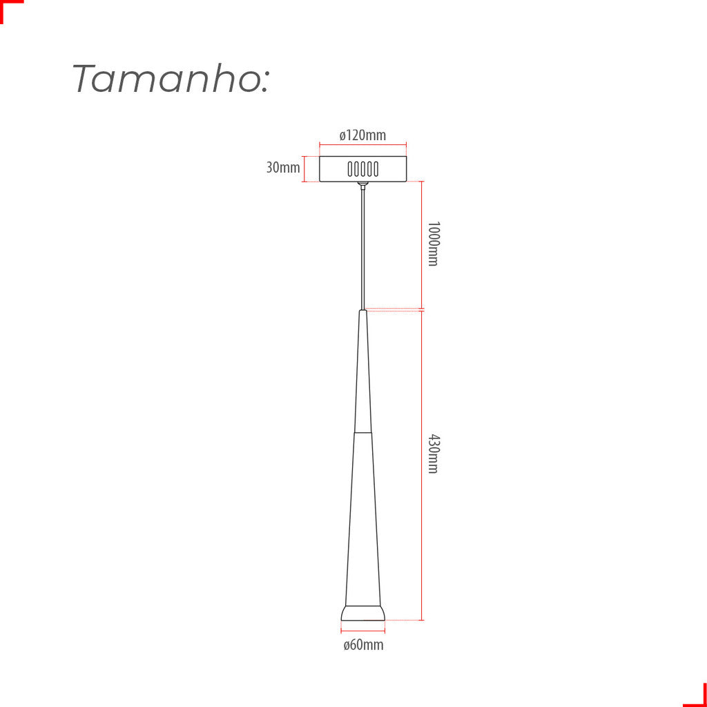 Pendente Led Dani Aluminio 5W 3000k a 6500k Avant