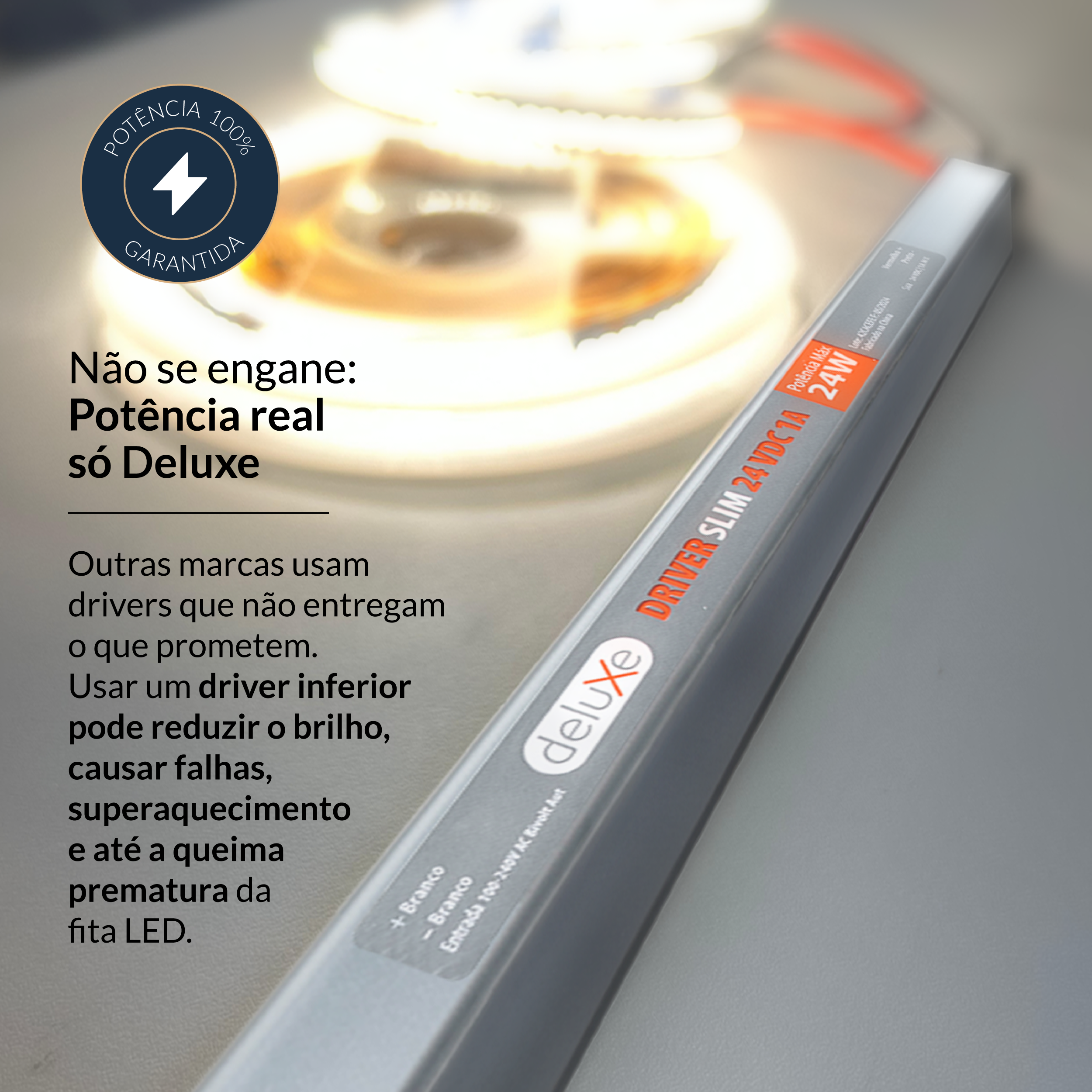 Fonte driver Slim 24w 1a 24v IP20 Bivolt Avant