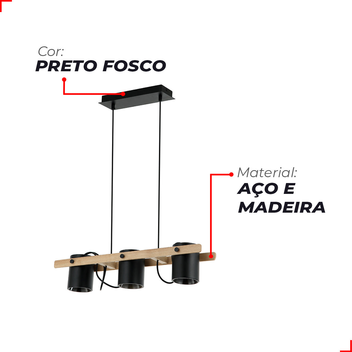 Pendente Led Kavas Focus Round 12w 2700k/6500k Preto Avant