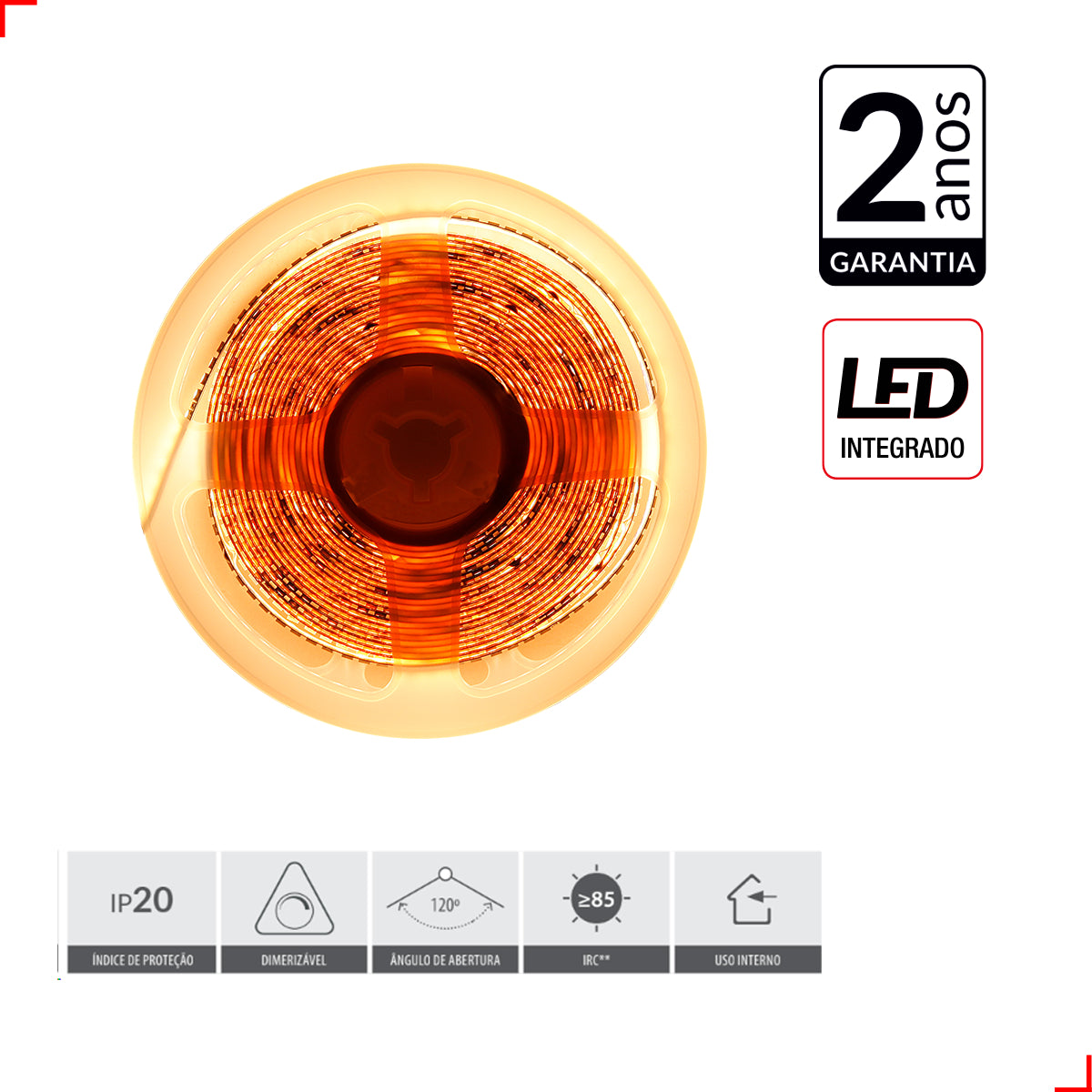 Fita Led Risque Trio 40w 2700k Branco Quente 5 Metros 24v Ip20 540 Leds/m Cod: 297010346 Deluxe By Avant