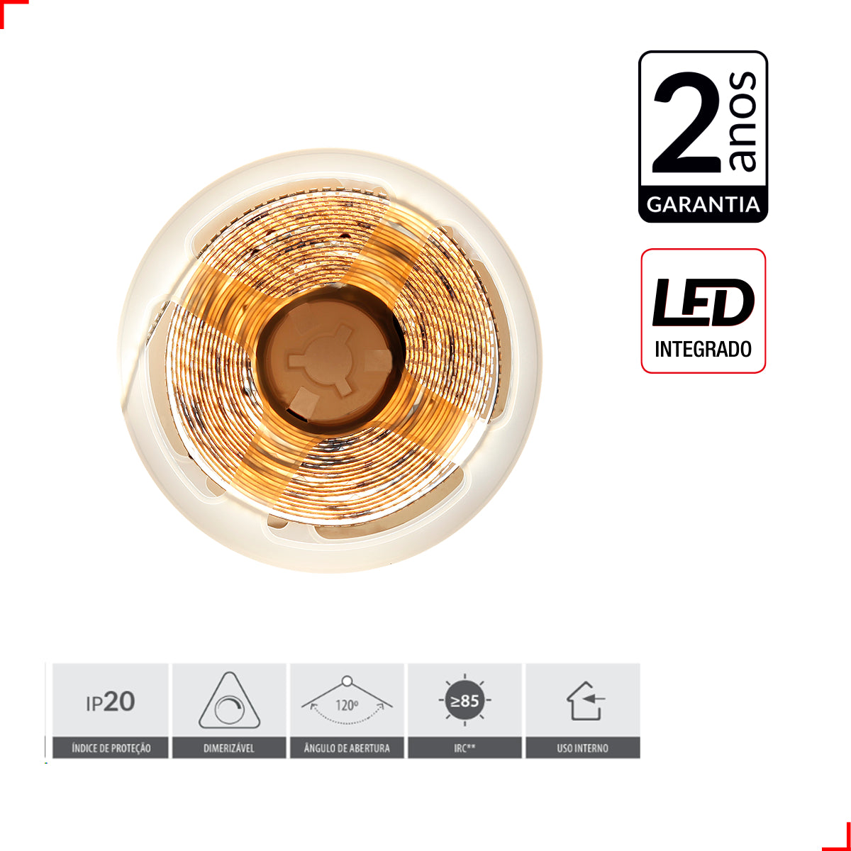 Fita Led Risque Trio 40w 4000k Branco Neutro 5 Metros 24v Ip20 540 Leds/m Cod: 297030849 Deluxe By Avant