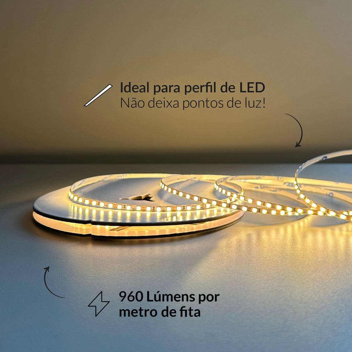 Fita Led Risqué Slim 8w 2700k Branco Quente 960lm IP20 12v Avant