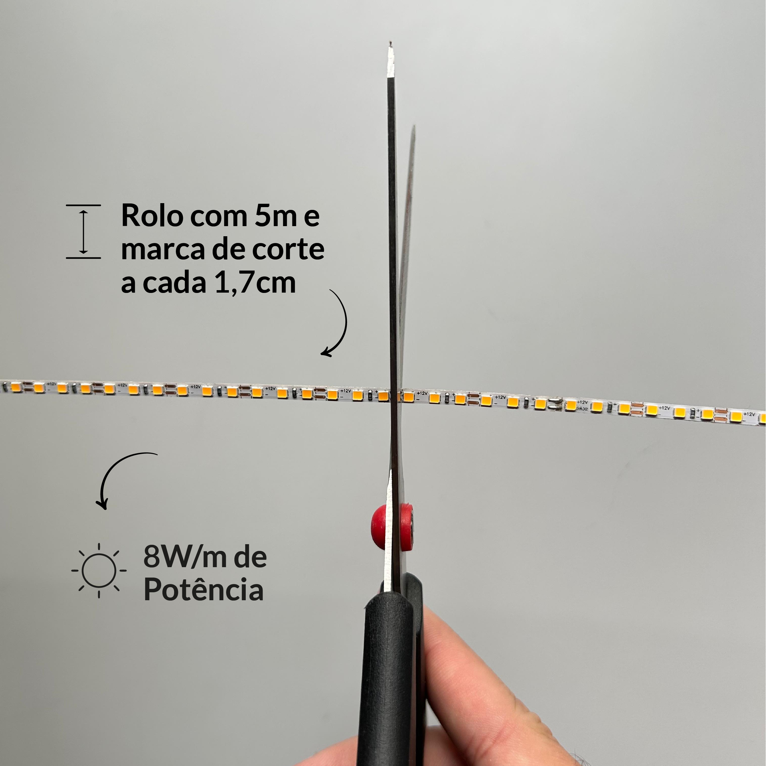 Fita Led Risqué Slim 8w 3000k Branco Quente 960lm IP20 12v Avant