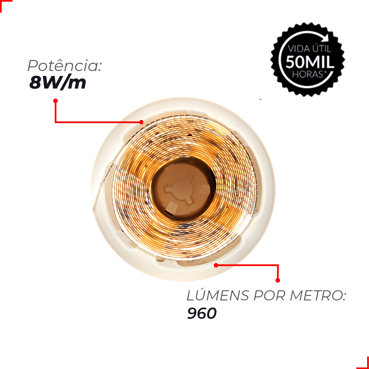 Fita Led Risqué Slim 8w 4000k Branco Neutro 960lm IP20 12v Avant