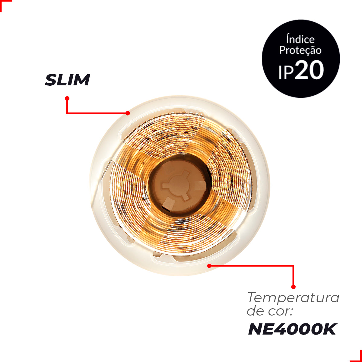 Fita Led Risqué Slim 8w 4000k Branco Neutro 960lm IP20 12v Avant