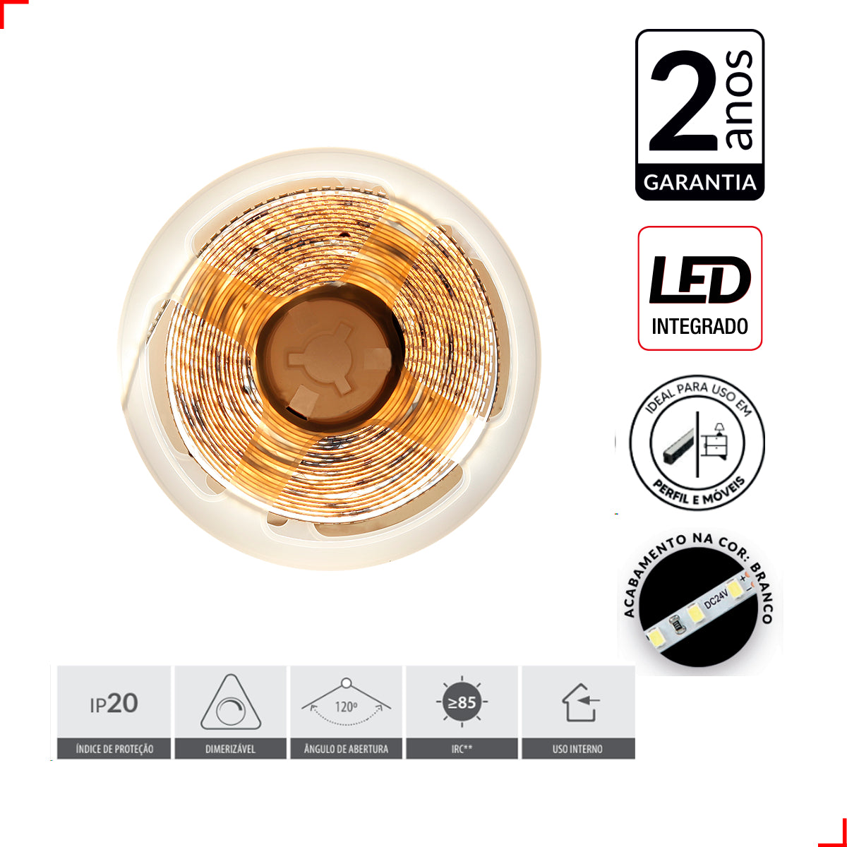 Fita Led Risqué Slim 8w 4000k Branco Neutro 960lm IP20 12v Avant
