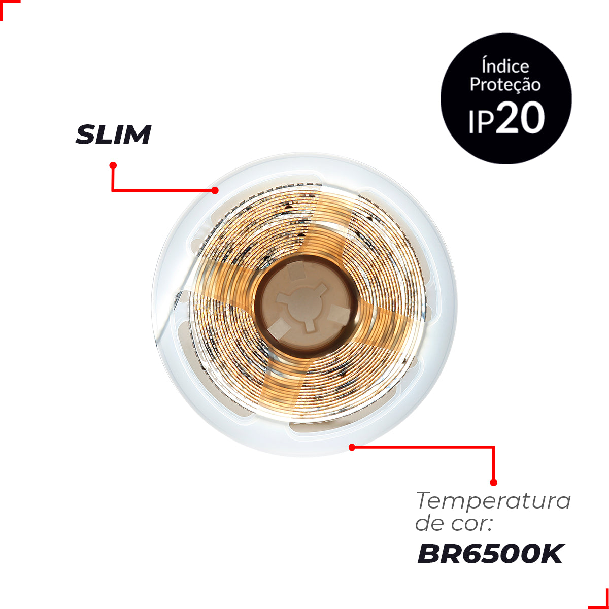 Fita Led Risqué Slim 8w 6500k Branco Frio 960lm IP20 12v Preto Avant