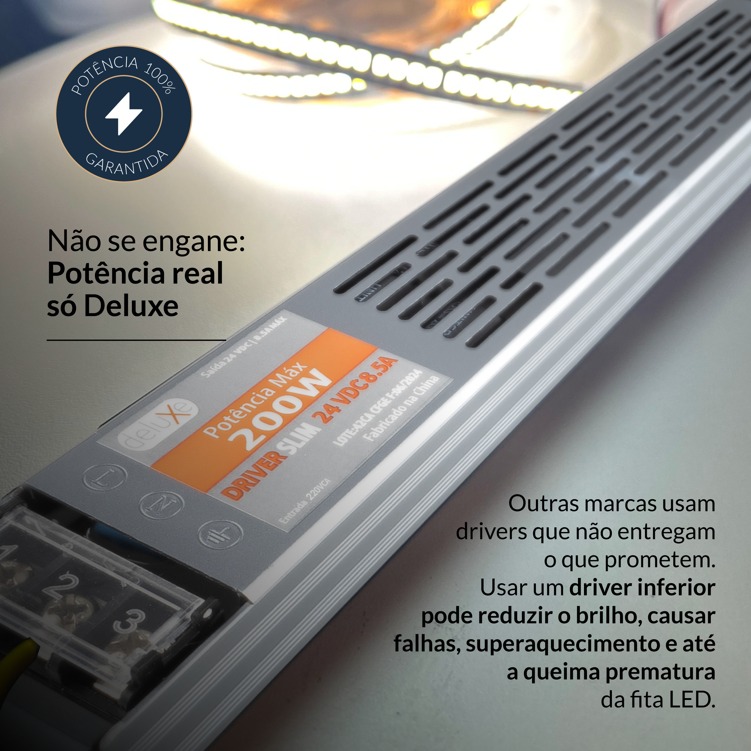 Fonte driver Slim 200w 8,5a 24v IP20 200v Avant