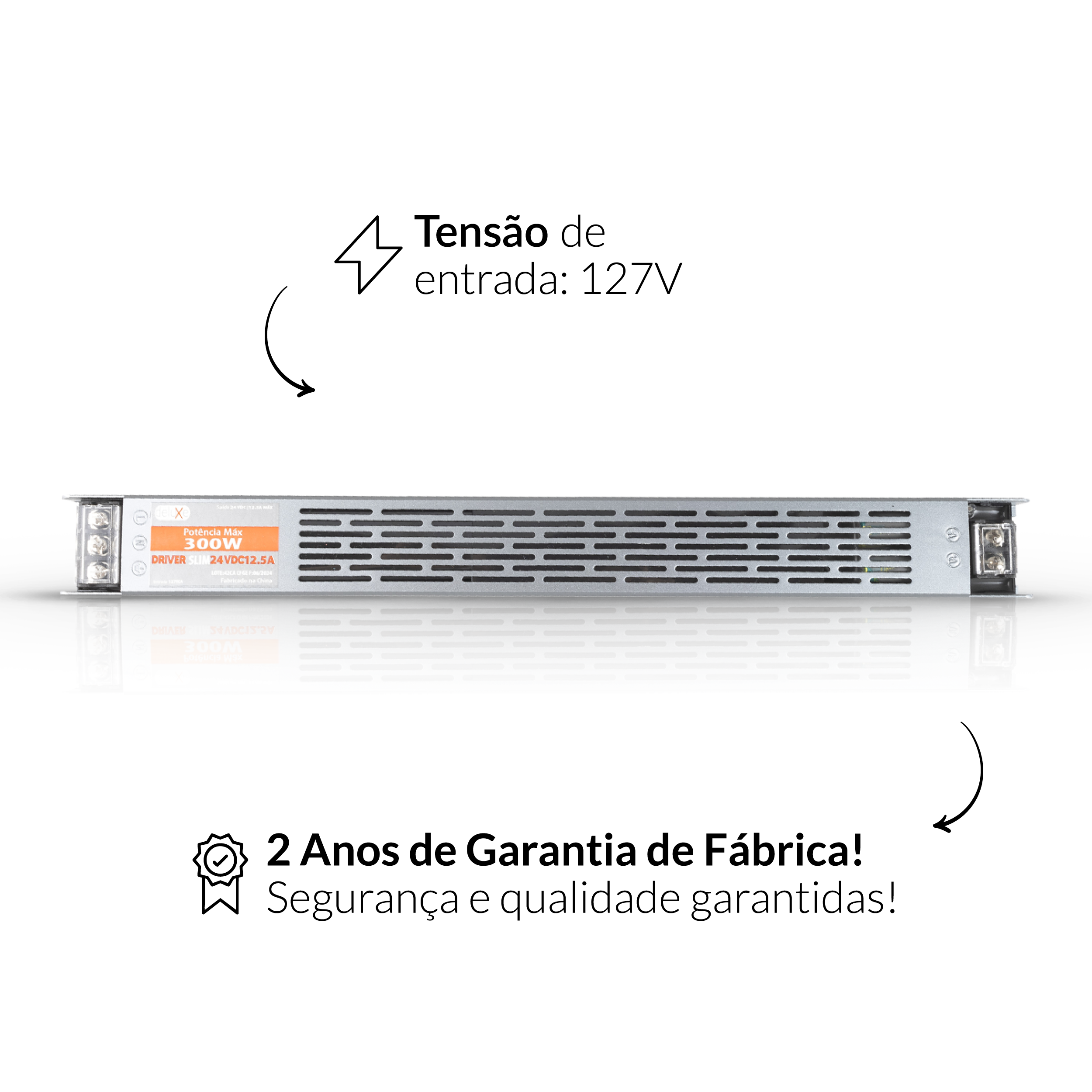 Fonte driver Slim 300w 12,5 24v 127v IP20 127v Avant