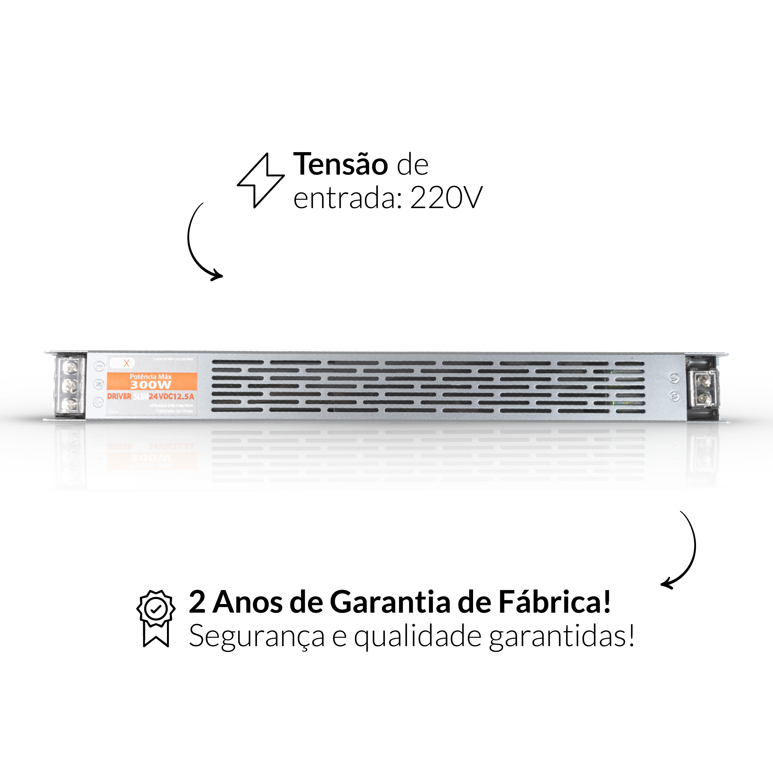 Fonte Driver Slim 300w 12,5a 24v IP20 220v Avant