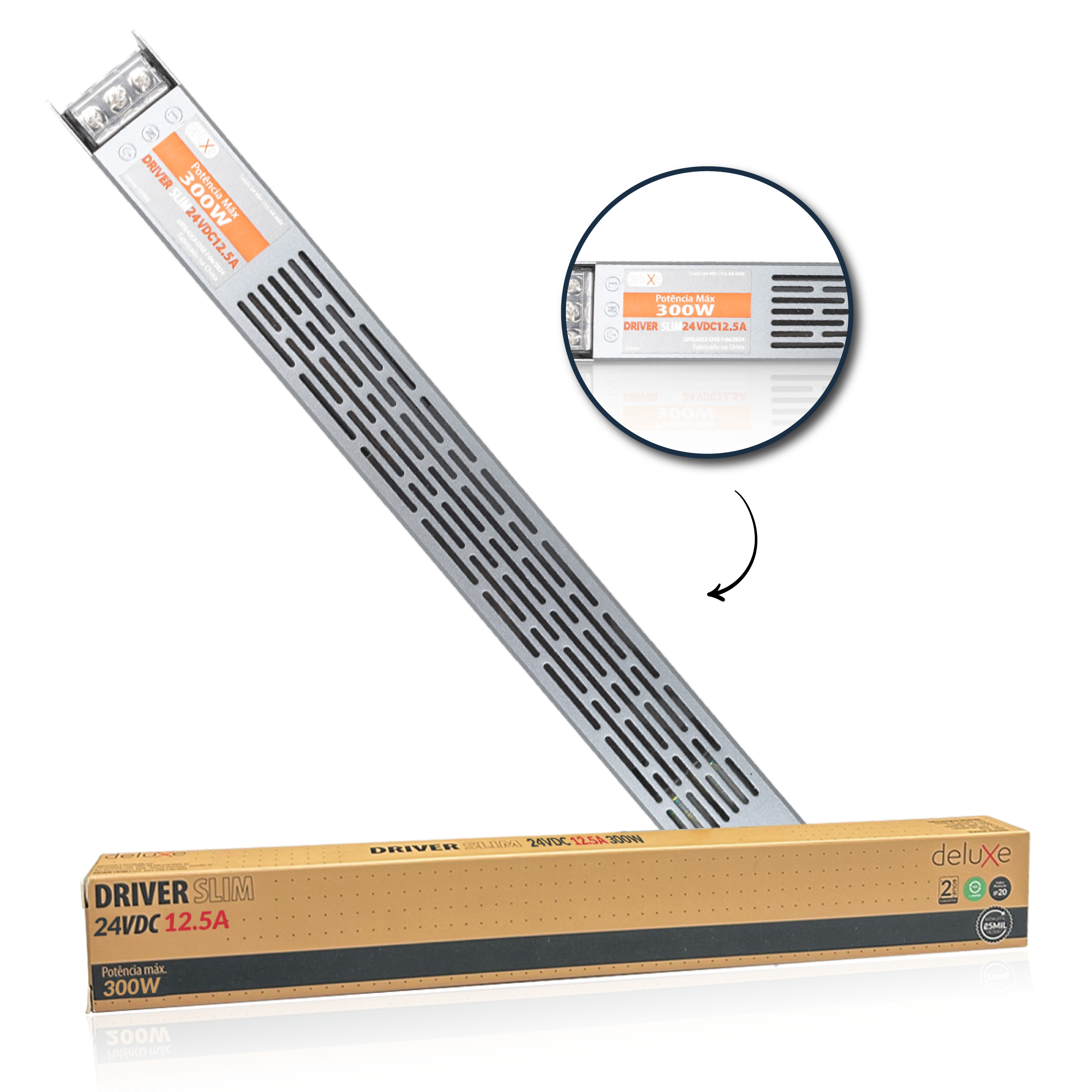 Fonte Driver Slim 300w 12,5a 24v IP20 220v Avant