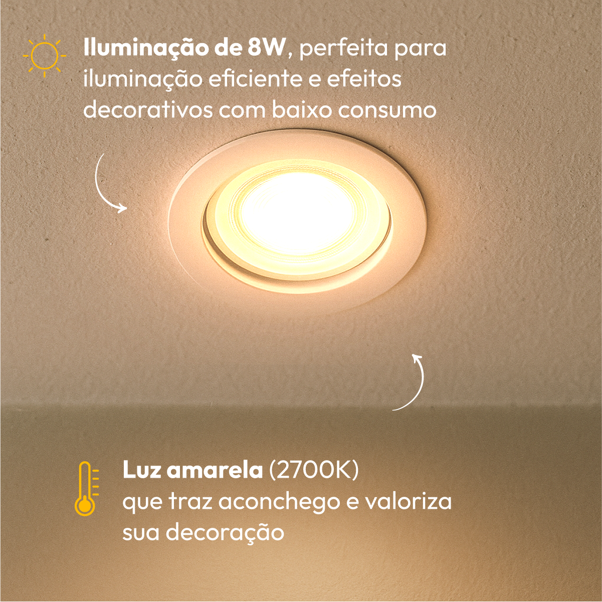 Lâmpada Led Dicróica MR16 8w 2700k Branco Quente GU10 IP20 Bivolt Branco Avant