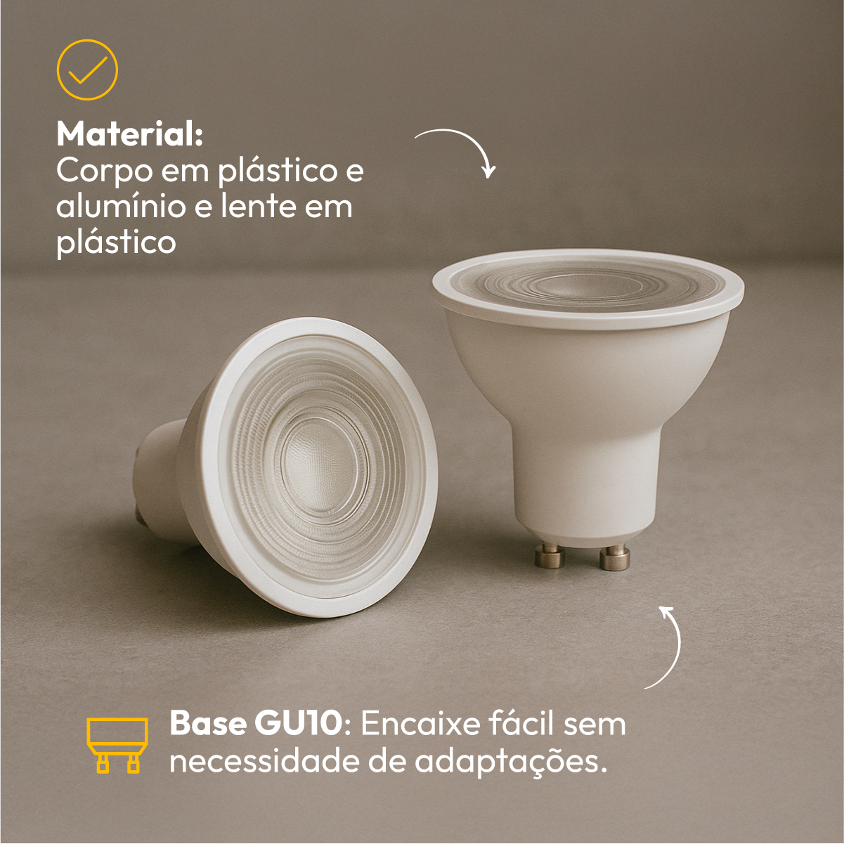 Lâmpada Led Dicróica MR16 8w 2700k Branco Quente GU10 IP20 Bivolt Branco Avant
