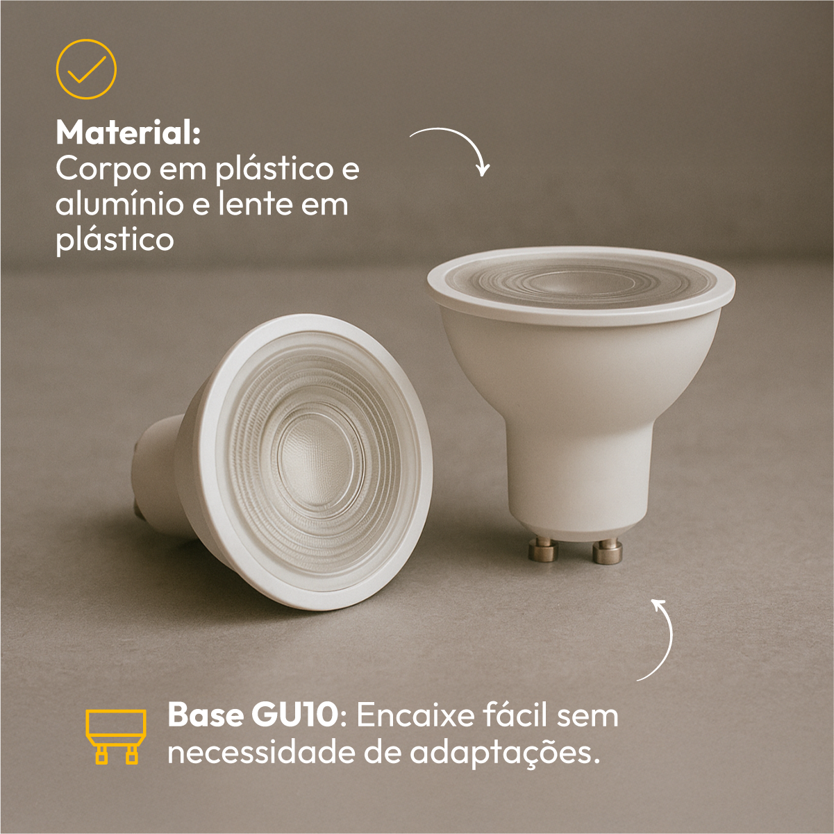 Lâmpada Led Dicróica MR16 8w 4000k Branco Neutro GU10 IP20 Bivolt Branco Avant