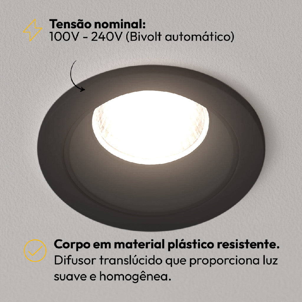 Lâmpada Led Par20 7w 4000k Branco Neutro E27 IP65 Bivolt Preto Avant