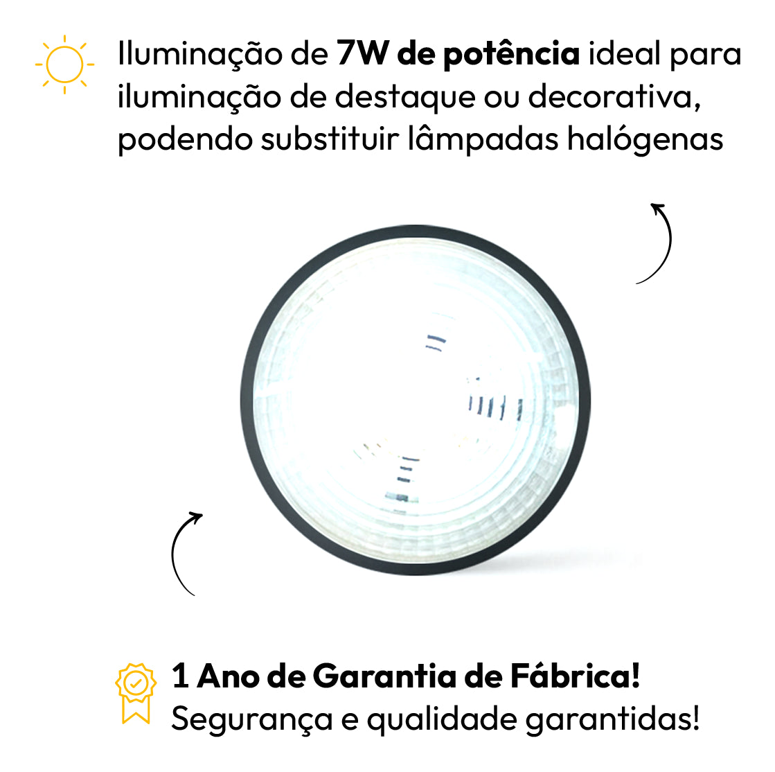Lâmpada Led Par20 7w 6500K Branco Frio E27 IP65 Bivolt Preto Avant