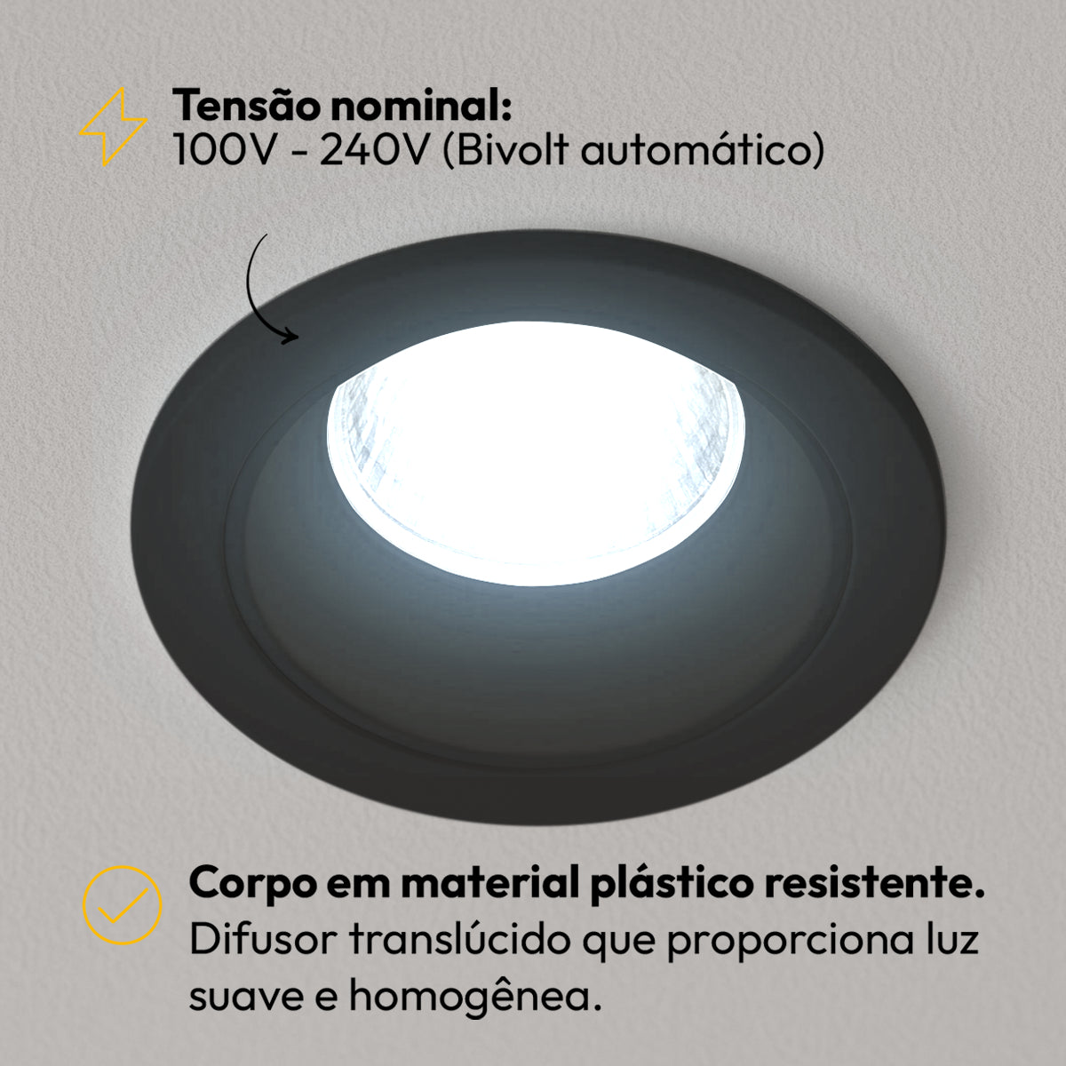 Lâmpada Led Par20 7w 6500K Branco Frio E27 IP65 Bivolt Preto Avant