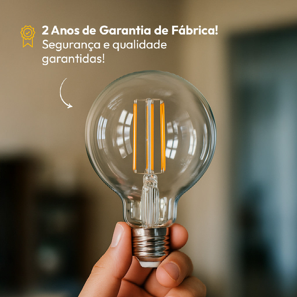 Lampada Led Globo Retro Clear G95 9W 900lm 2700k E27 Deluxe