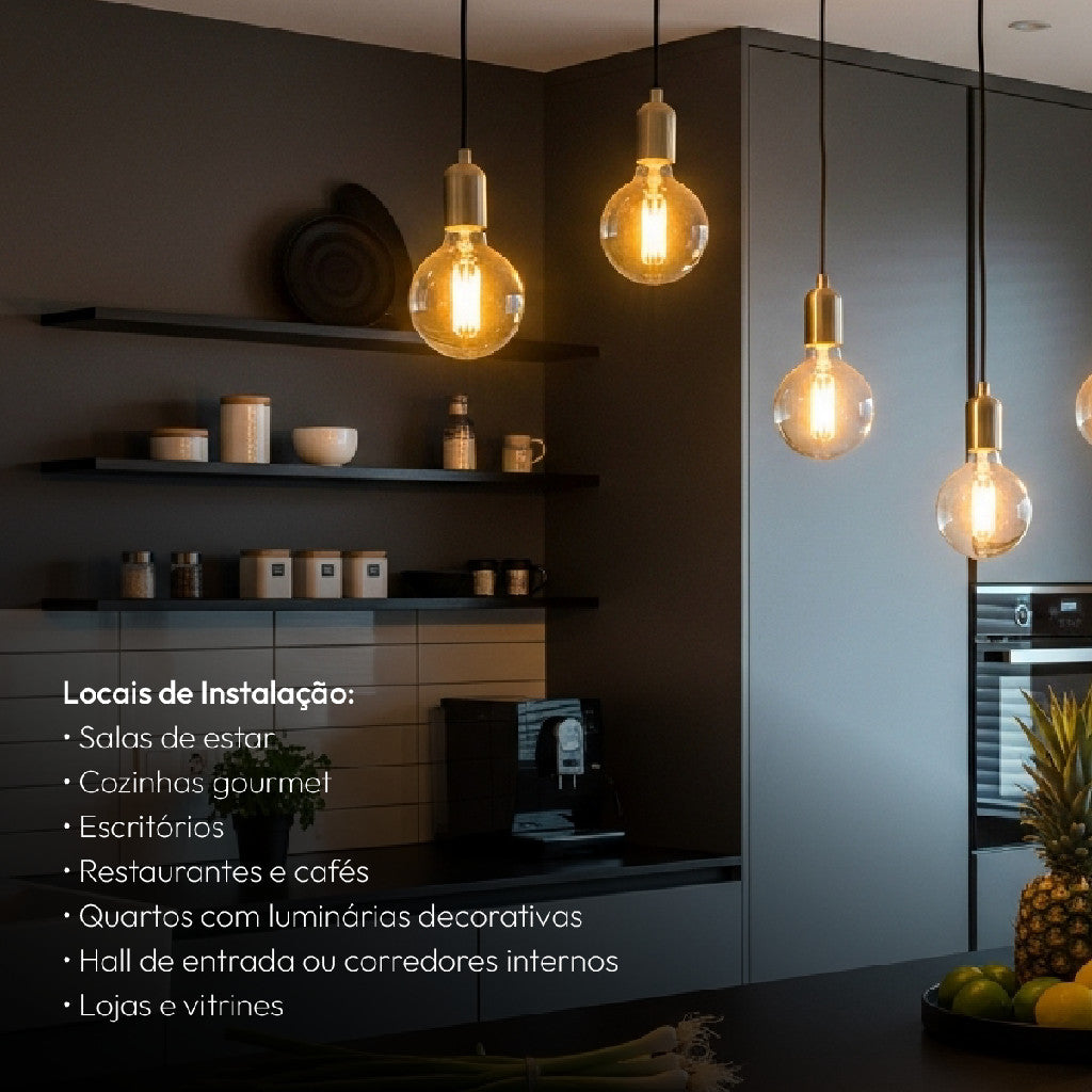 Lampada Led Globo Retro Clear G95 9W 900lm 2700k E27 Deluxe
