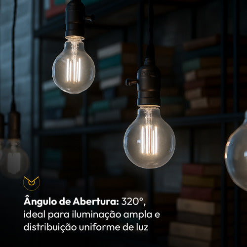 Lampada Led Globo Retro Clear G95 9w 4000k Branco Neutro E27 Bivolt Deluxe